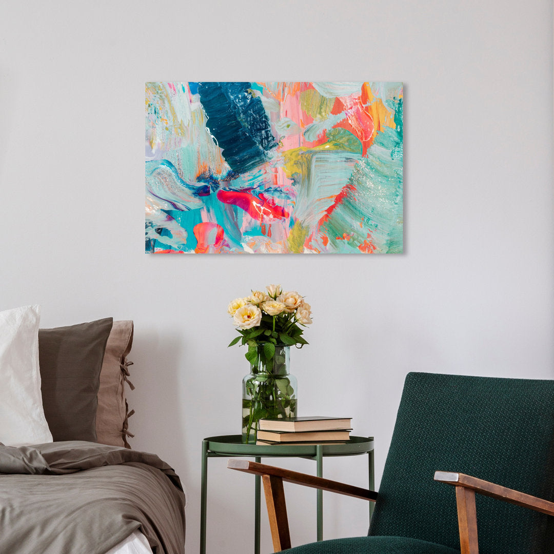 Abstract That Love Feeling - Graphic Art on Canvas Oliver Gal Prints Size: 16" H x 24" W Format: Wrapped Canvas