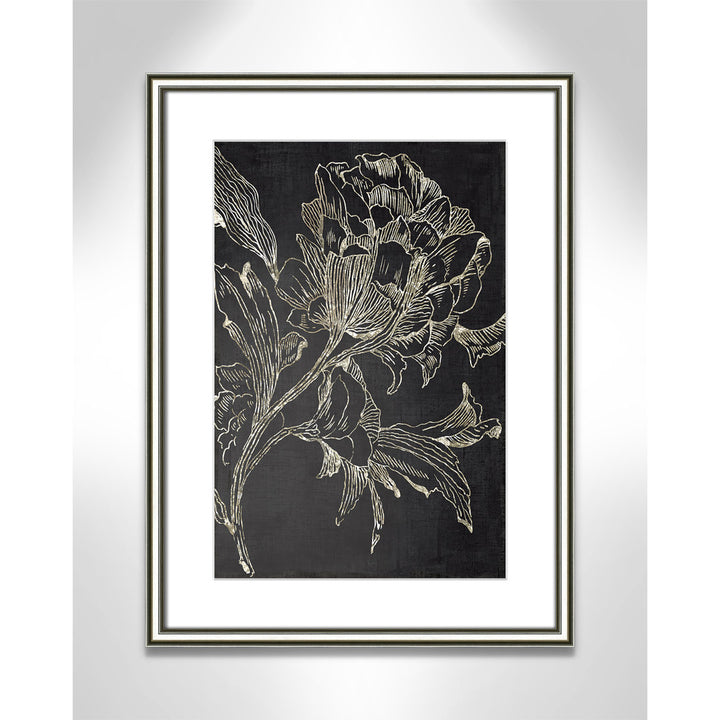 Golden Flower Folklore I by Asia Jensen - Picture Frame Graphic Art Print Joss & Main Size: 24.25" H x 18.25" W Format: Silver Framed