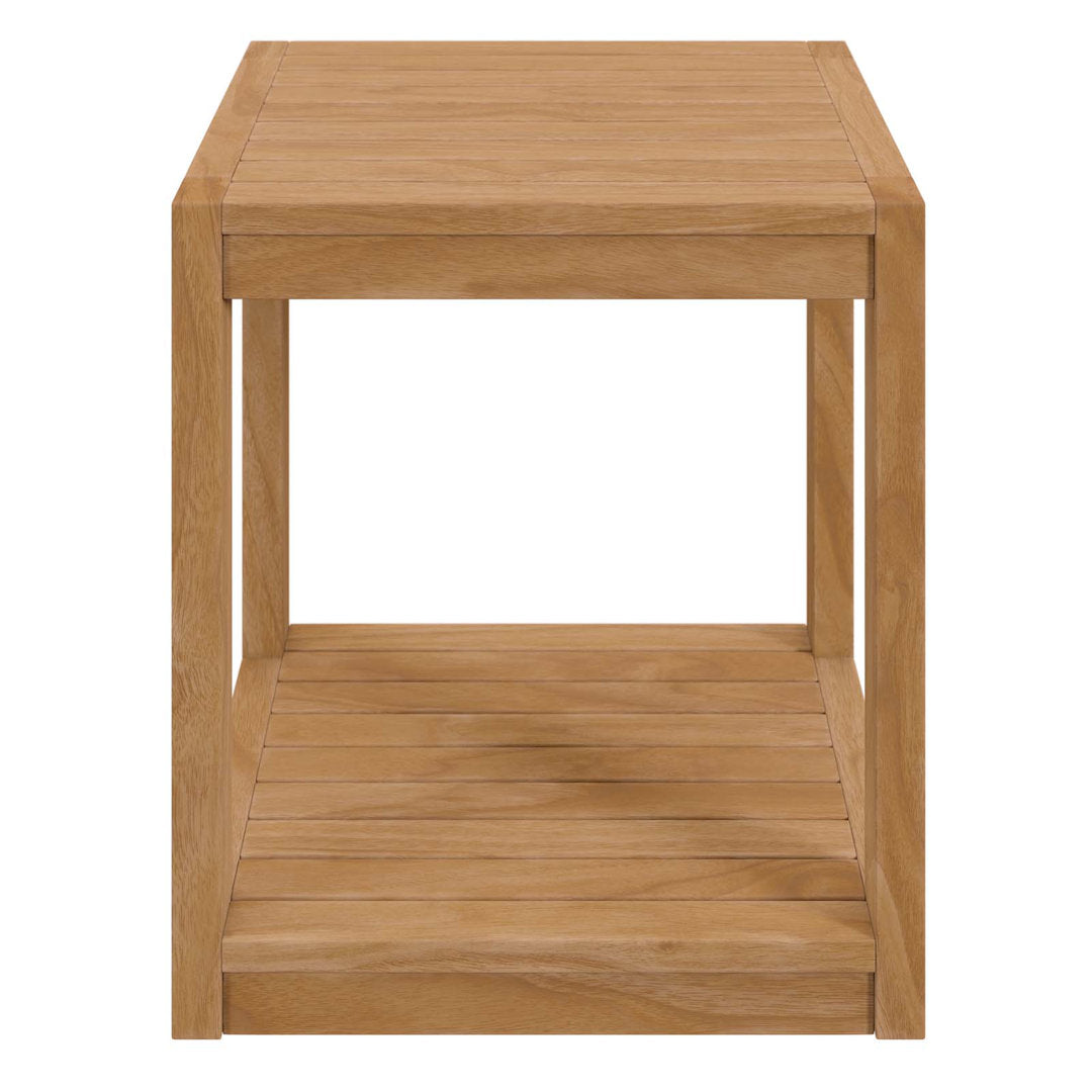 Modway Carlsbad Teak Wood Outdoor Patio Side Table Modway