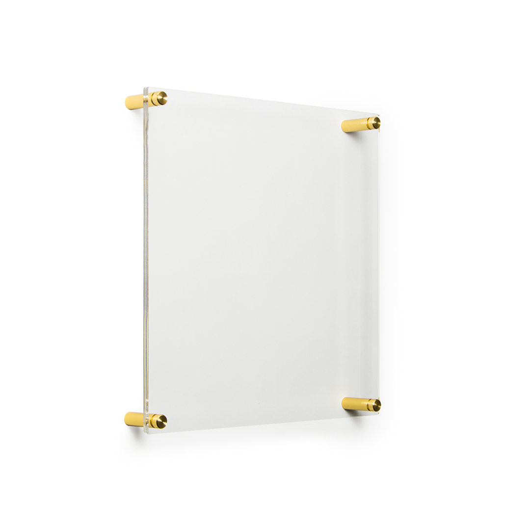 Clear UV-Grade Acrylic Modern Floating Picture Frame - Gold Wexel Art Photo Size: 12" H x 12" W