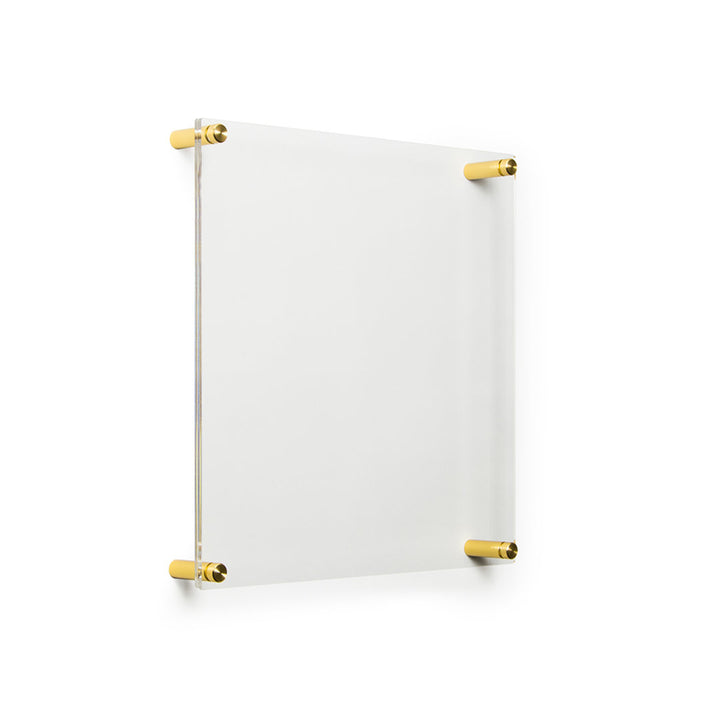Clear UV-Grade Acrylic Modern Floating Picture Frame - Gold Wexel Art Photo Size: 12" H x 12" W
