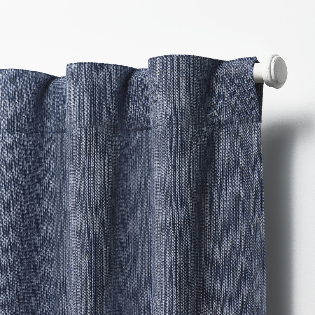 Lauren Ralph Lauren Sallie Blackout Heavy Cotton/Linen Blend with Lining Back Tab/Rod Pocket Curtain Lauren Ralph Lauren Curtain Color: Blue Size per Panel: 54" x 63"