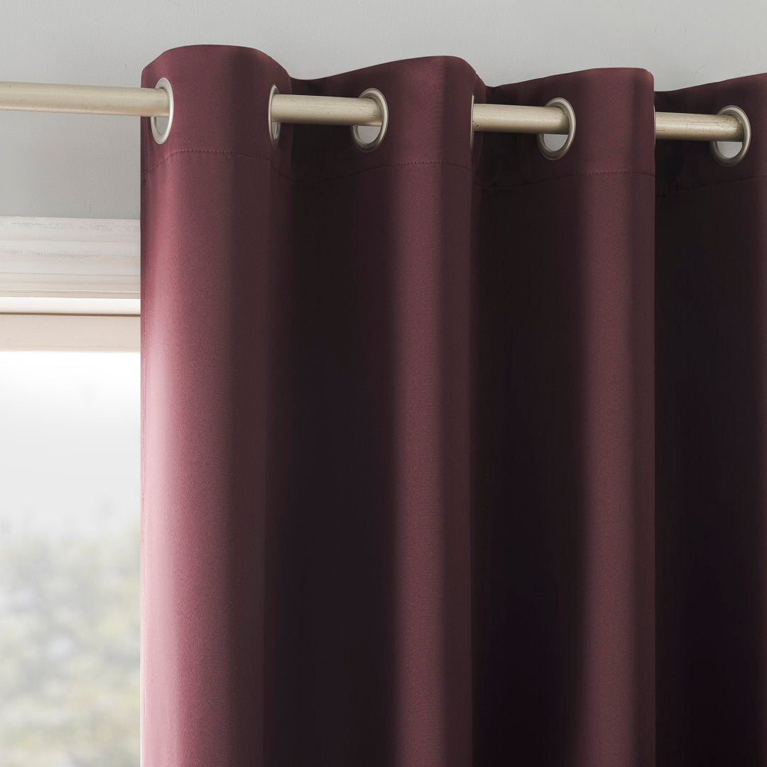 Wayfair Basics Blackout Grommet Curtain Panel Wayfair Basics® Curtain Color: Merlot Red Size per Panel: 40" W x 63" L