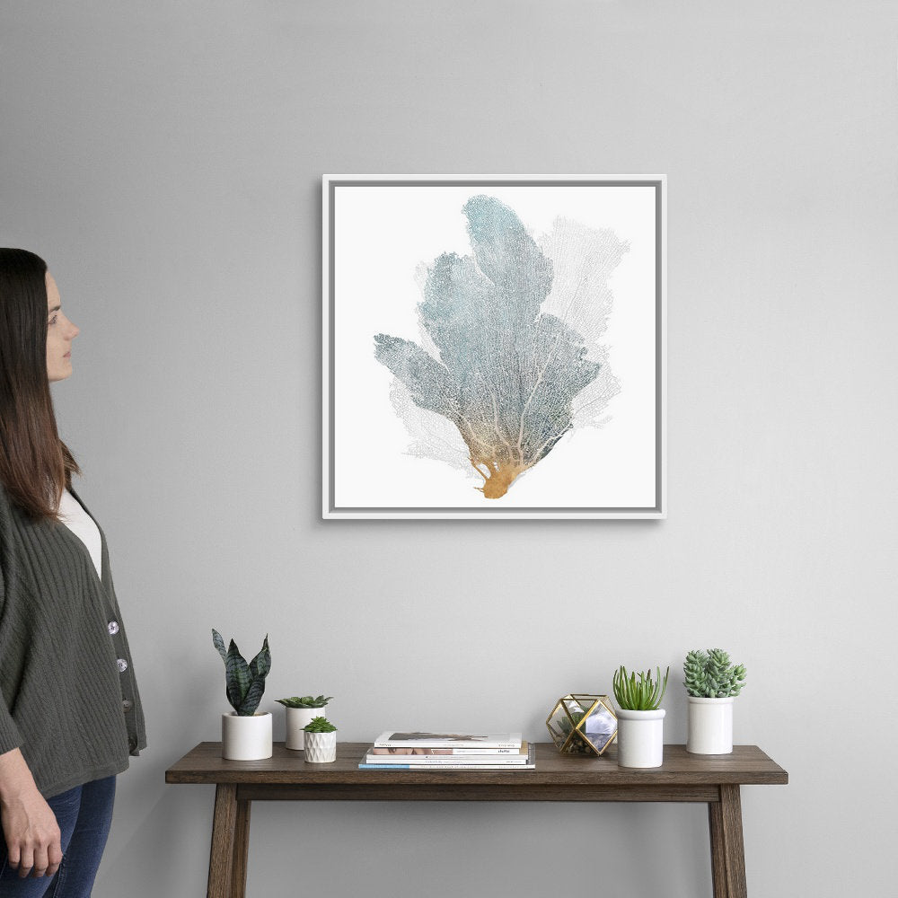 Delicate Coral II by Isabelle Z - Painting Print on Canvas Beachcrest Home™ Size: 26" H x 26" W x 1.75" D Format: White Floater Framed Canvas