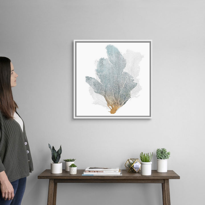 Delicate Coral II by Isabelle Z - Painting Print on Canvas Beachcrest Home™ Size: 26" H x 26" W x 1.75" D Format: White Floater Framed Canvas