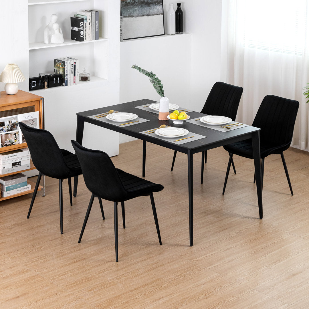 Birkland Dining Chair (Set of 6) Everly Quinn Upholstery Color: Black