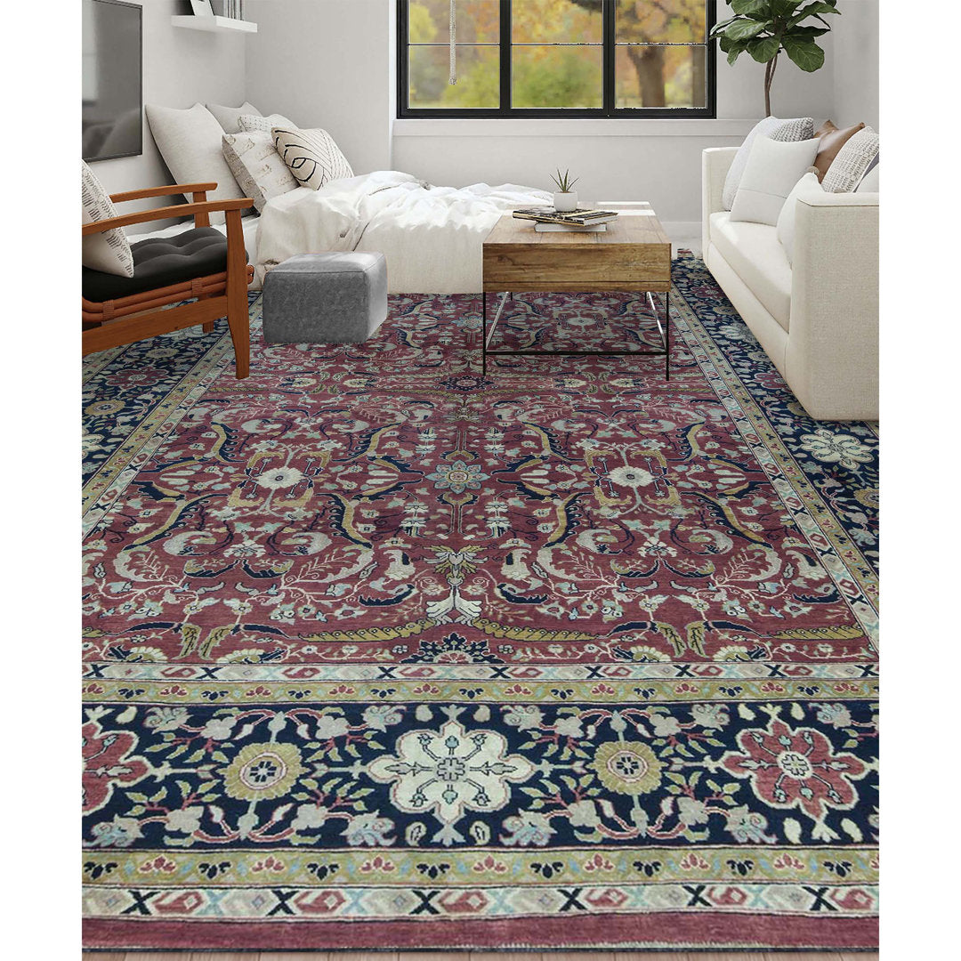 Hand-Knotted High-Quality Rust and Black Area Rug Bokara Rug Co., Inc.