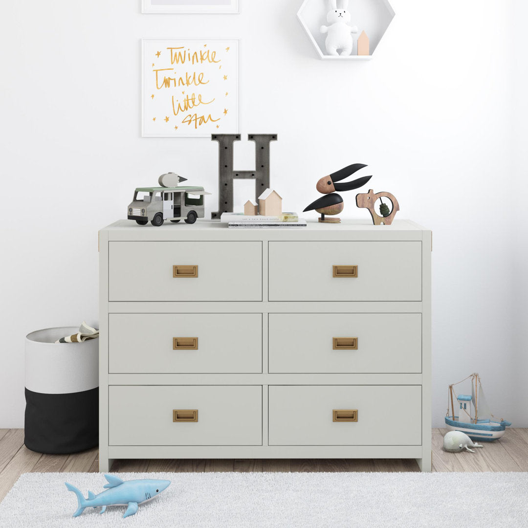 Hubble 6 Drawer Double Dresser Viv + Rae™ Color: Gray