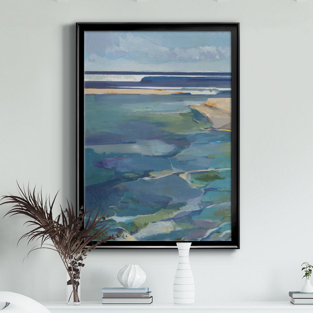 Breakwater - Picture Frame Print on Canvas Sand & Stable™ Size: 30.5" H x 42.5" W x 1.5" D Format: Black Framed Canvas