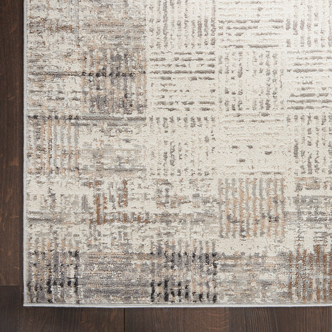 Adriao Geometric Gray/Ivory Area Rug Wade Logan® Rug Size: Runner 2'3" x 7'6"