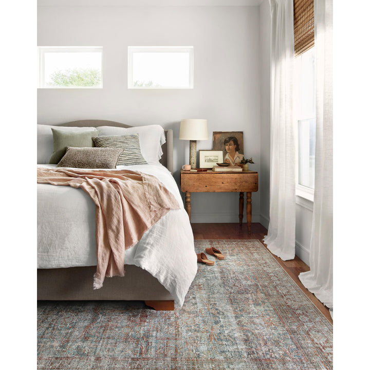 Chris Loves Julia x Loloi Jules Oriental Lagoon/Brick Area Rug Chris Loves Julia x Loloi Rug Size: Rectangle 9'6" x 14'