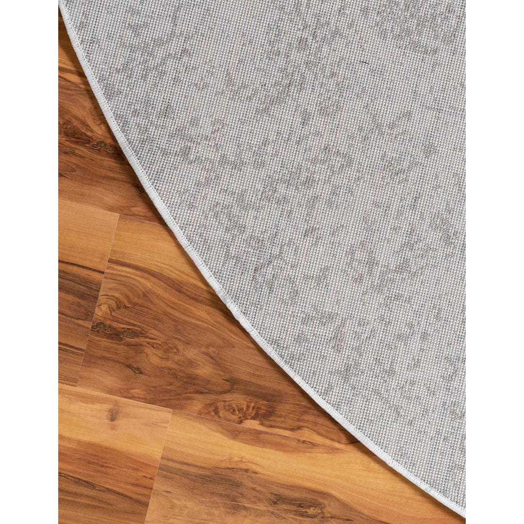 Brandt Floral Gray Area Rug Mistana™ Rug Size: Round 13'