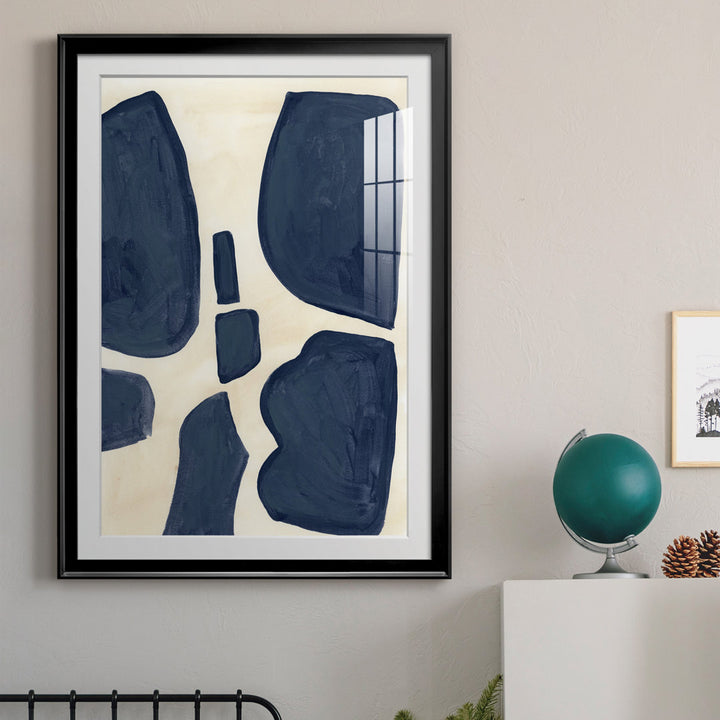 Blue Pieces II - Picture Frame Print Orren Ellis Size: 42.5" H x 30.5" W x 1" D Format: Black