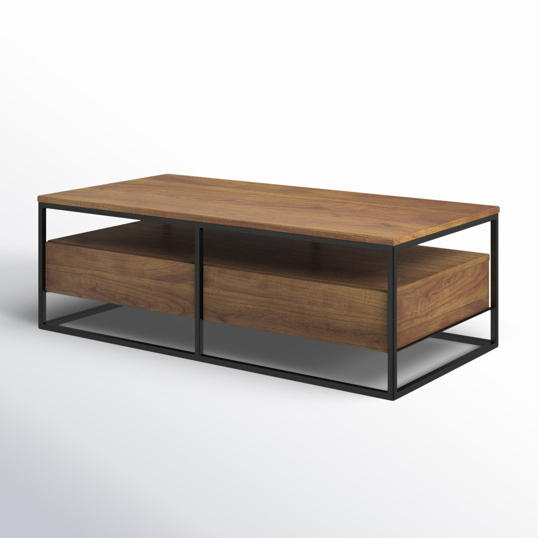 Paulette Solid Wood Frame Coffee Table with Storage AllModern