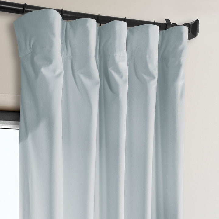 Matra Plush Velvet Curtains for Bedroom - Room Darkening Curtains for Living Room Window Single Panel AllModern Curtain Color: Aquarius Blue Size per Panel: 50" W x 96" L