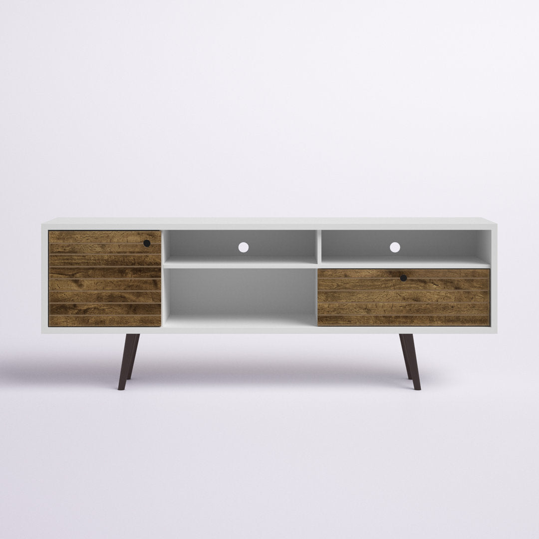 Darryl TV Stand Zipcode Design™ Color: White/Rustic Brown