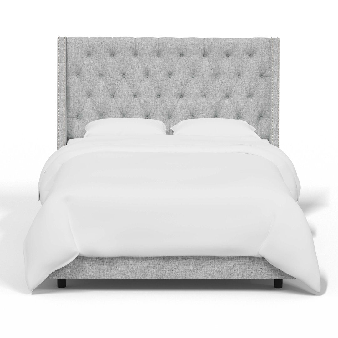 Annabel Upholstered Wingback Bed Kelly Clarkson Home Size: Twin Body Fabric: Zuma Pumice Textured Linen