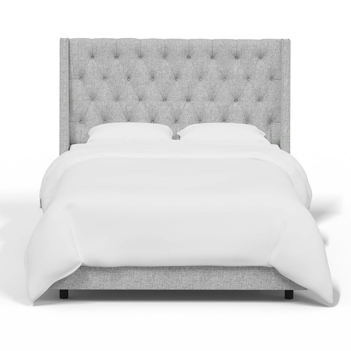 Annabel Upholstered Wingback Bed Kelly Clarkson Home Size: Twin Body Fabric: Zuma Pumice Textured Linen