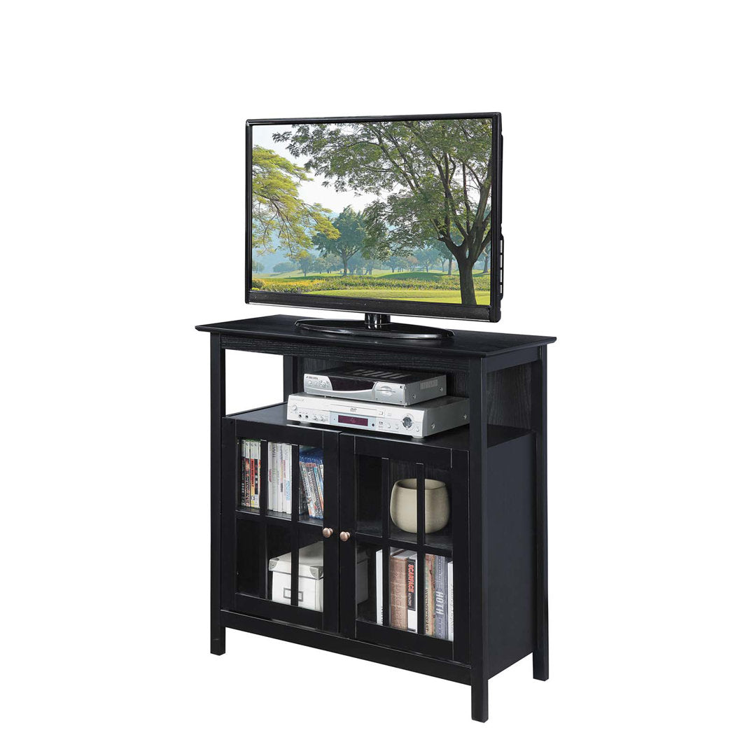 Bamard 40" TV Stand with Storage Cabinets Beachcrest Home™ Color: Black