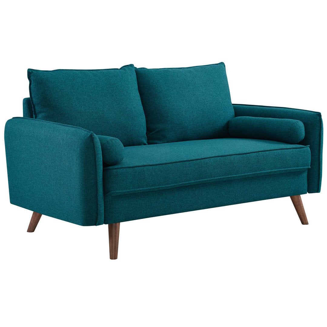Modway Revive Upholstered Fabric Loveseat Modway Upholstery Color: Teal Plainweave