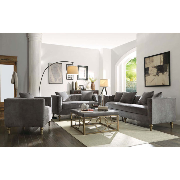 Appalachia 84" Velvet Square Arm Sofa Willa Arlo™ Interiors