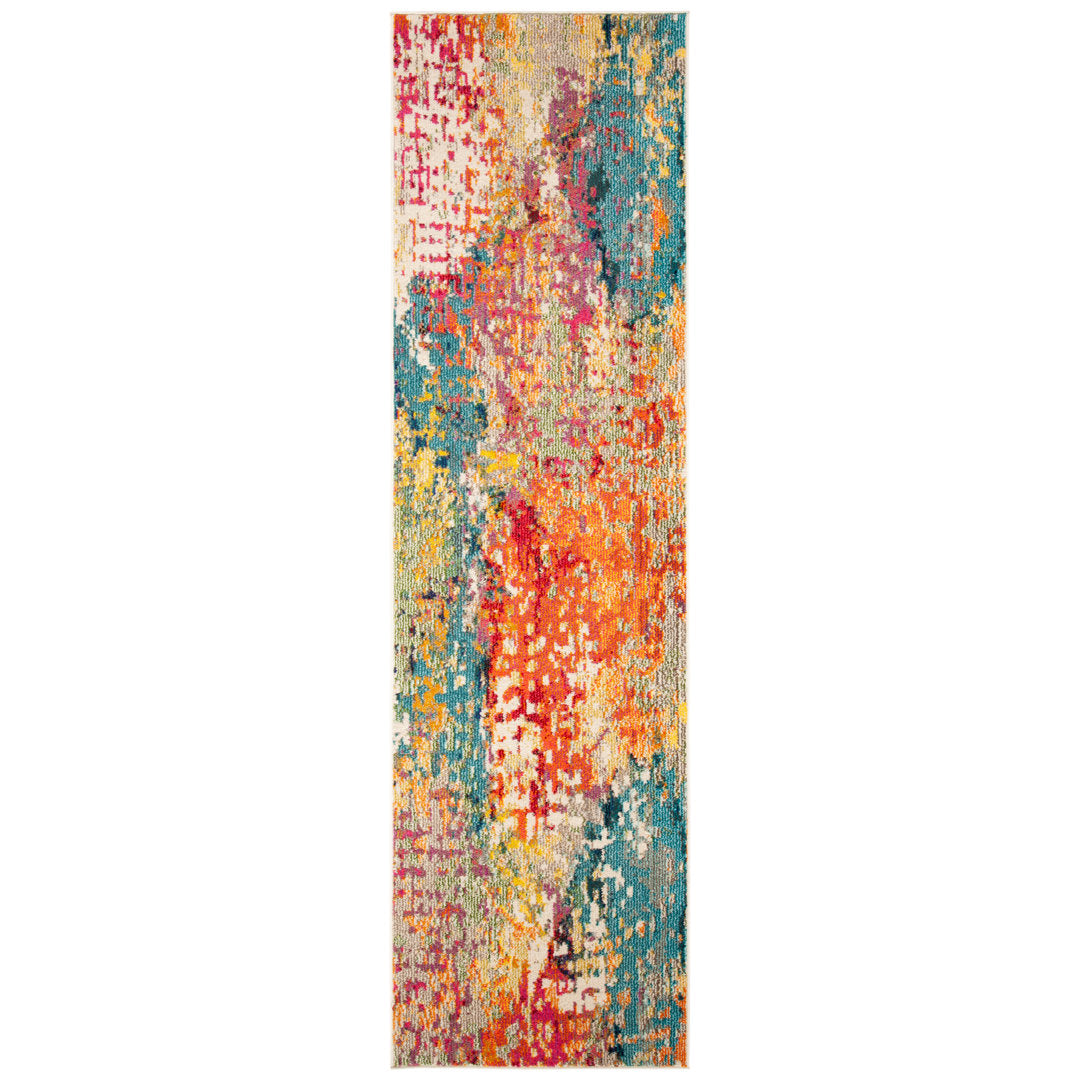 Felty Abstract Ivory/Multi Area Rug Langley Street® Rug Size: Runner 2'2" x 16'