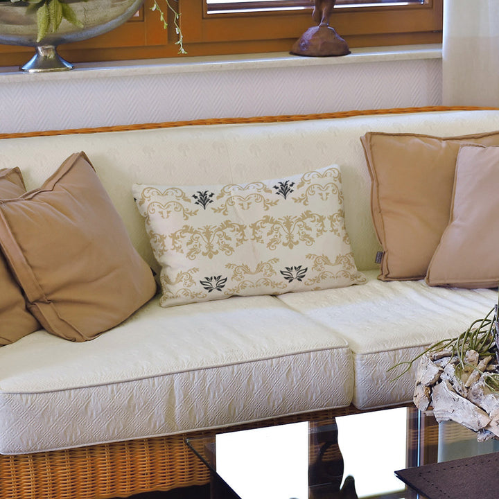 New Orleans Football Baroque Rectangular Pillow Cover & Insert ArtVerse Color: White/Brown/Black