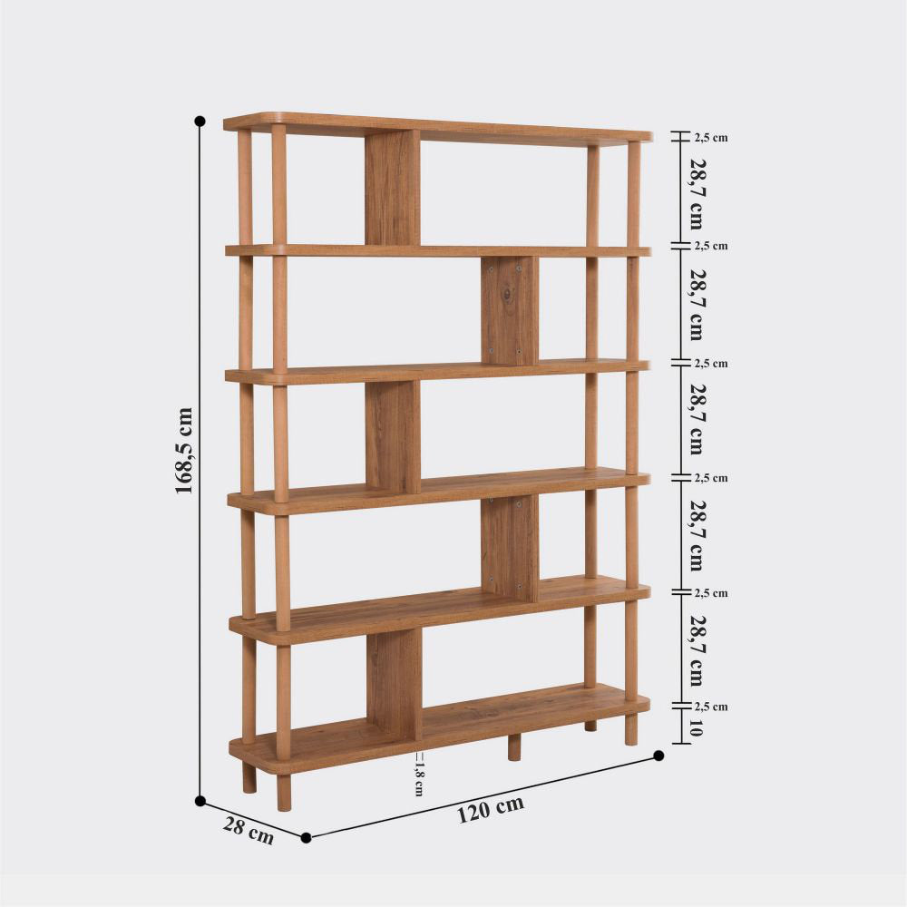 Bern 66.3" H x 47.2" W Solid Wood Geometric Bookcase East Urban Home