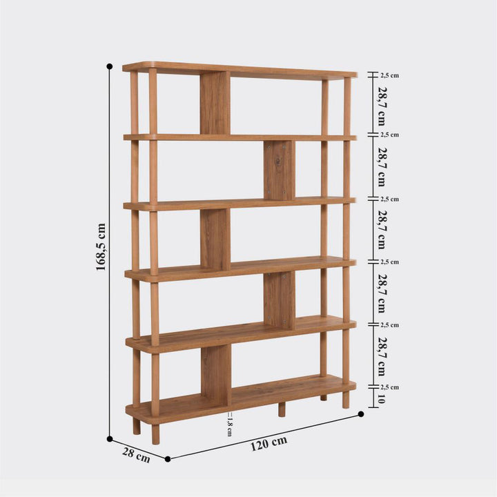 Bern 66.3" H x 47.2" W Solid Wood Geometric Bookcase East Urban Home