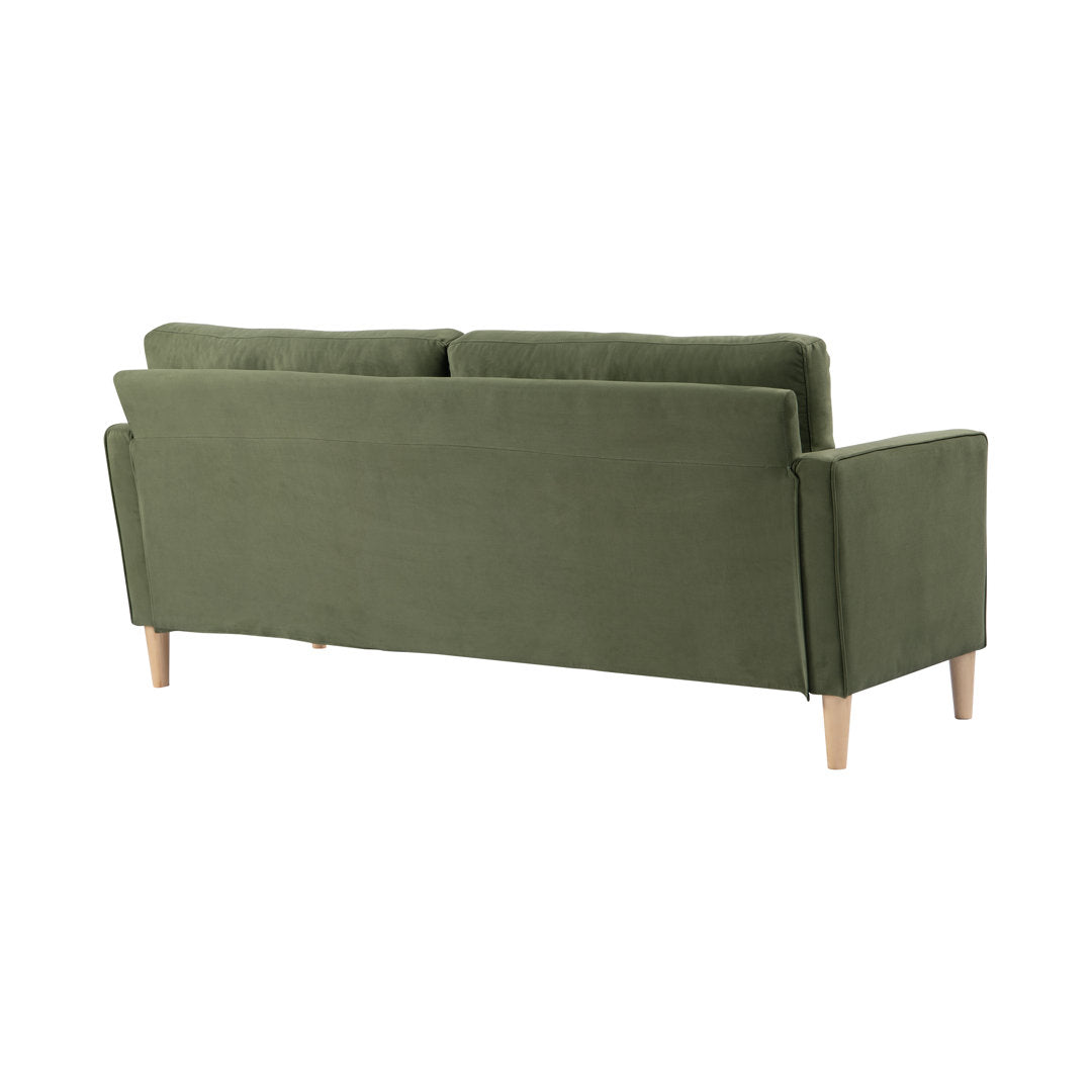 Garren 75.6'' Square Arm Tufted Sofa Mercury Row® Fabric: Green