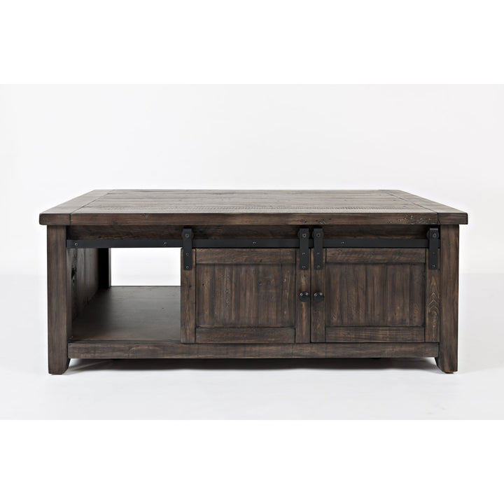 Solid Wood Coffee Table with Storage Sand & Stable™ Table Base Color: Brown