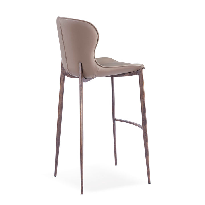 Albert Upholstered Bar & Counter Stool Upper Square™ Upholstery Color: Taupe, Base Color: Wood Veneer Seat Height: Counter Stool (24” Seat Height)