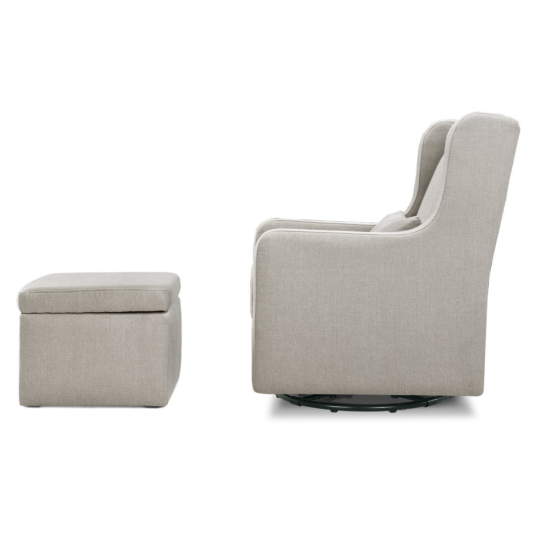 Adrian Swivel Glider and Ottoman Carter's by DaVinci Upholstery Color: Gray Tweed