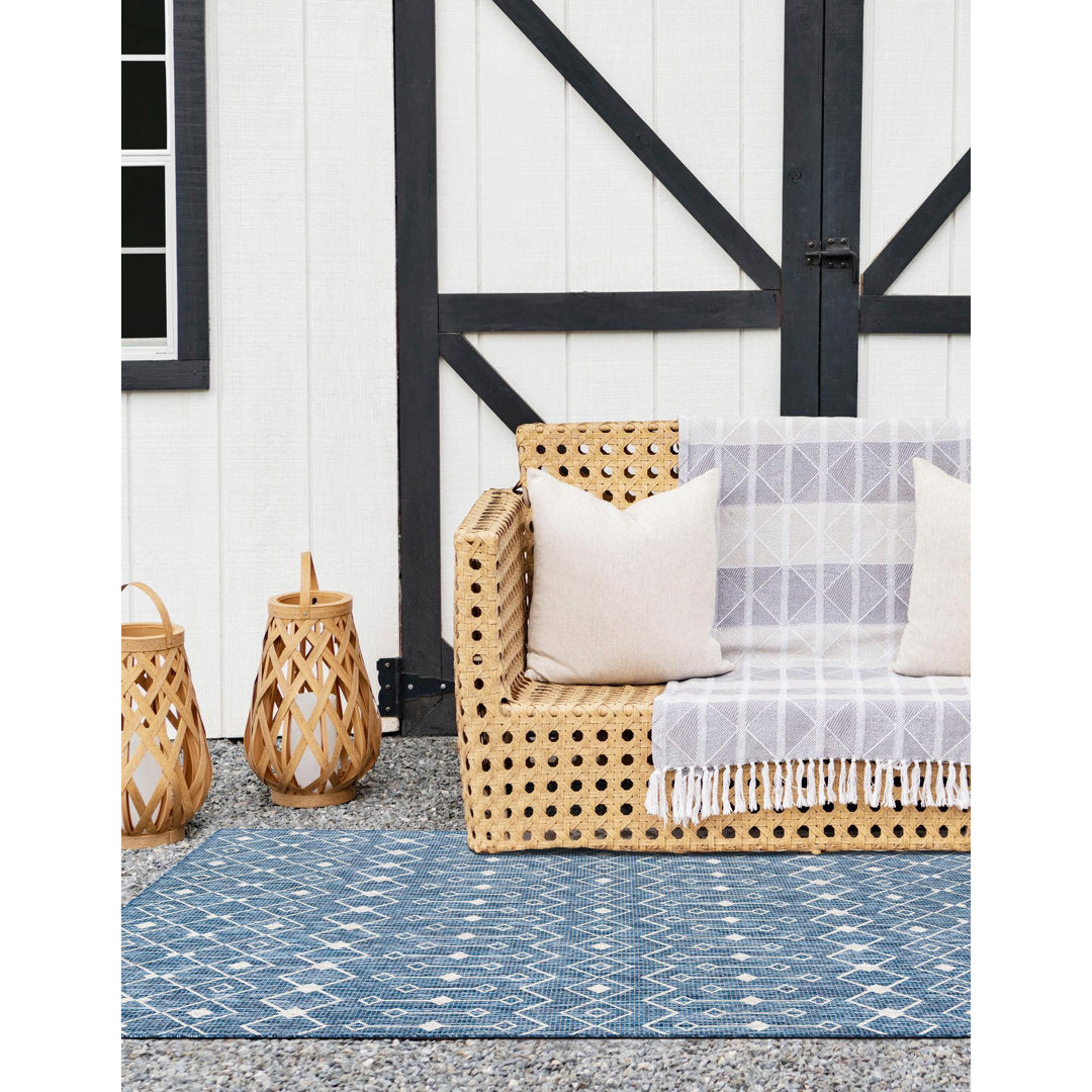 Innsbrook Southwestern Power Loom Teal Indoor/Outdoor Area Rug Laurel Foundry Modern Farmhouse® Rug Size: Rectangle 10' x 14'