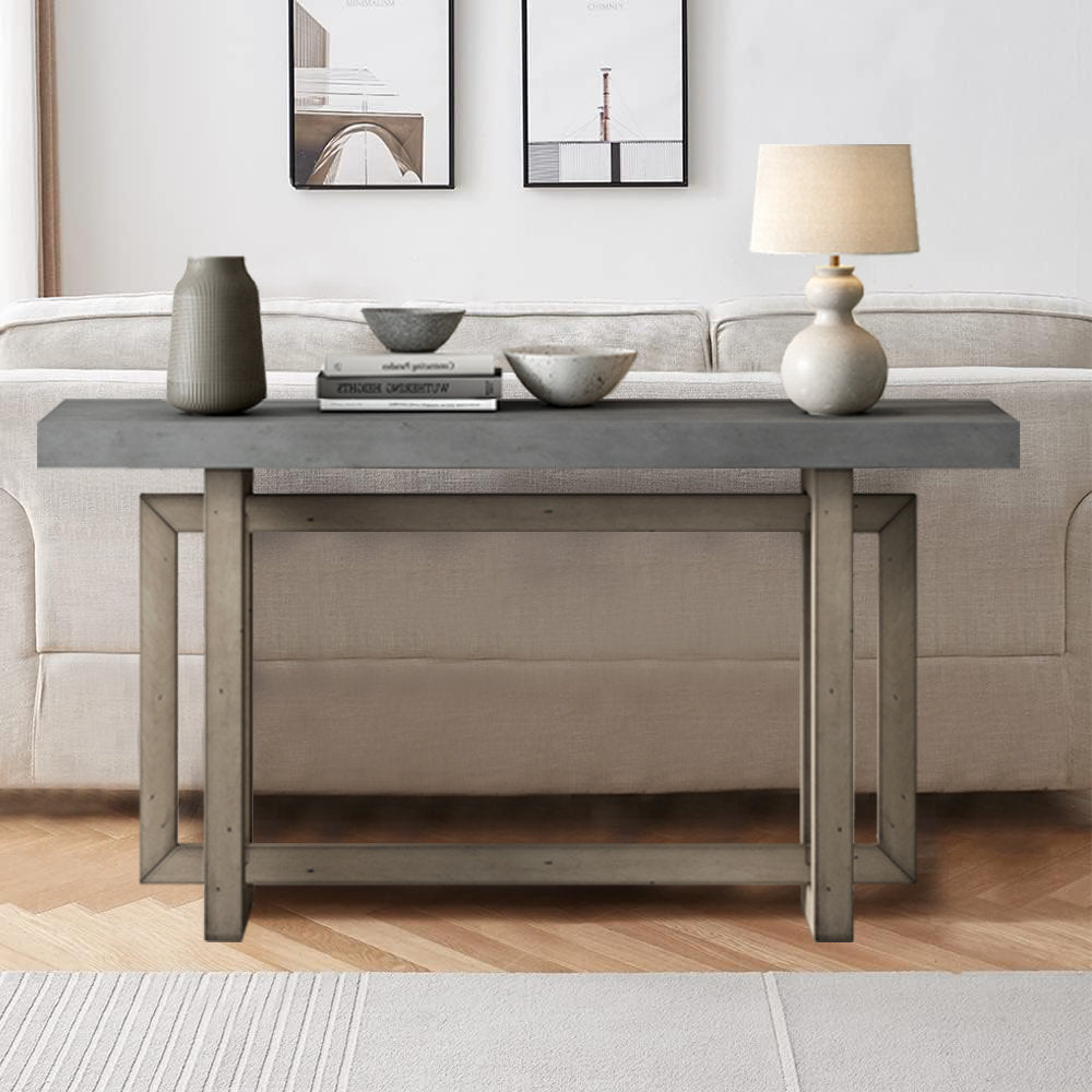Thedrick 59" Extra Long Entryway Table Console Table 17 Stories Color: Gray/Brown