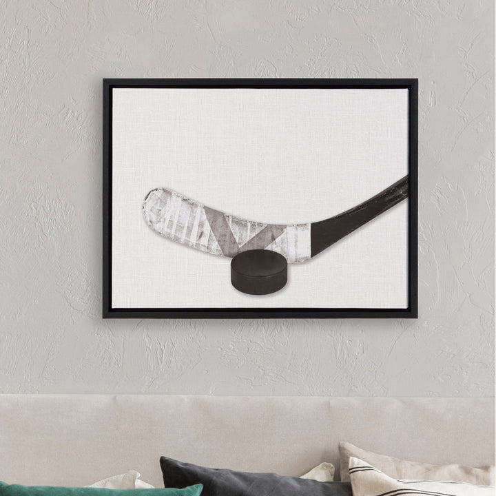 Hockey Portrait Horizontal' by Uniek- Floater Frame Photograph Print on Canvas Grovelane