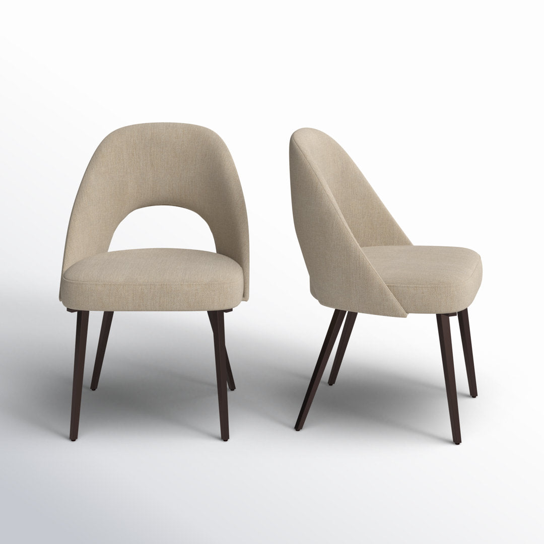 Etna Upholstered Side Chair (Set of 2) Mercury Row® Upholstery Color: Beige Herringbone Twill