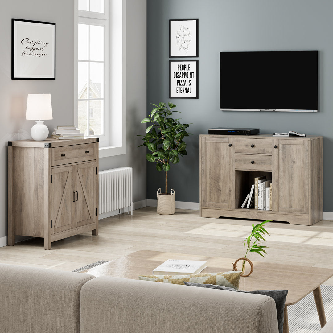 Aviva Bar Cabinet with Wine Storage Laurel Foundry Modern Farmhouse® Color: Gray