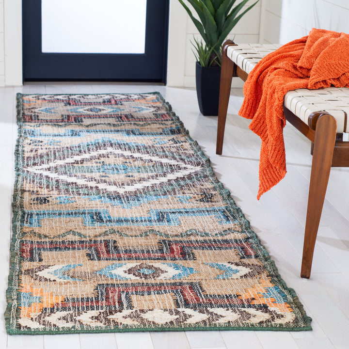 Glynda Southwestern Handmade Flatweave Jute Tan Area Rug The Twillery Co.® Rug Size: Runner 2'3" x 9'