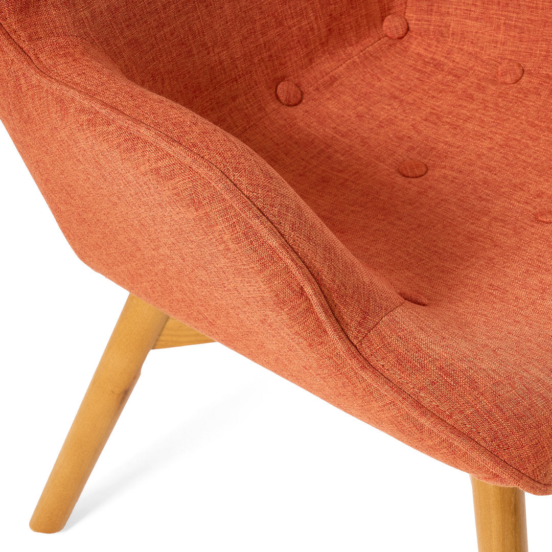 Dayon 68.58Cm Wide Tufted Polyester Lounge Chair and Ottoman George Oliver Fabric: Orange  Polyester Blend