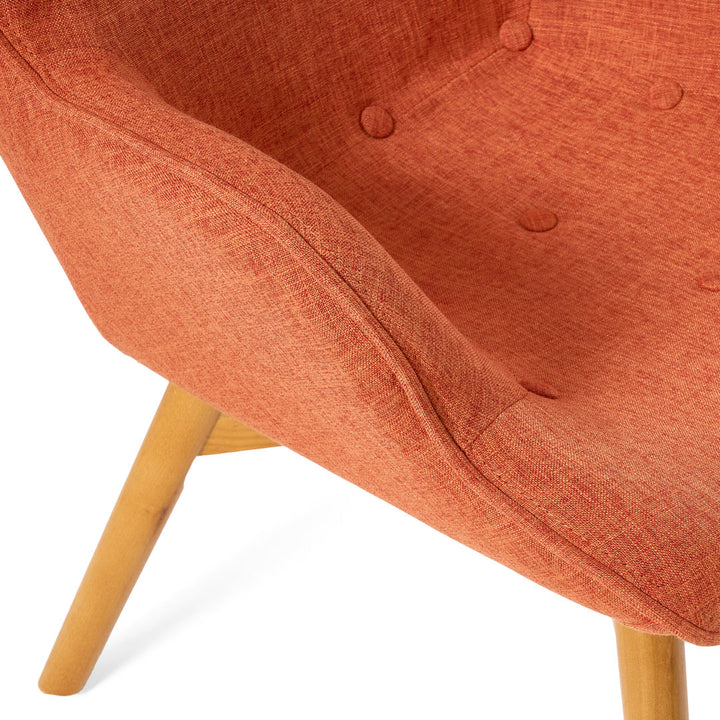 Dayon 68.58Cm Wide Tufted Polyester Lounge Chair and Ottoman George Oliver Fabric: Orange  Polyester Blend