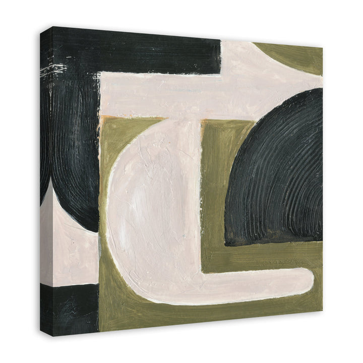 Abstract with Green - Painting on Canvas Ivy Bronx Size: 24" H x 24" W x 1.25" D Format: Wrapped Canvas