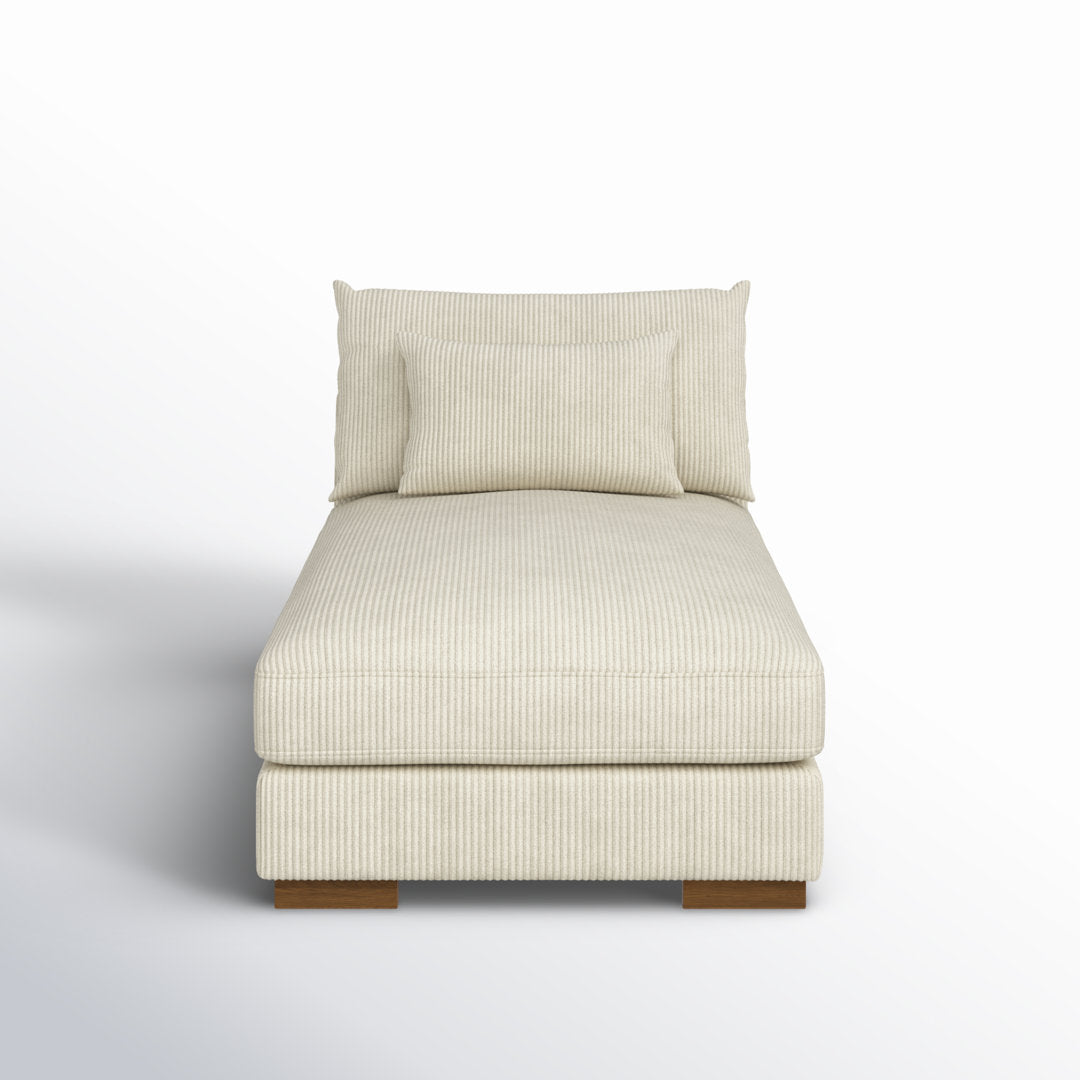 Ayvion Upholstered Chaise Lounge Wade Logan® Fabric: Beige Corduroy