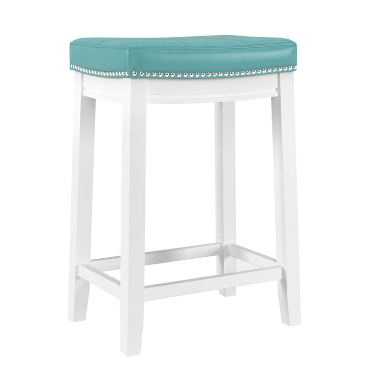 Arlyce Counter & Bar Solid Wood Backless Stool with Upholstered Seat Lark Manor™ Seat Height: Counter Stool (26.5" Seat Height)