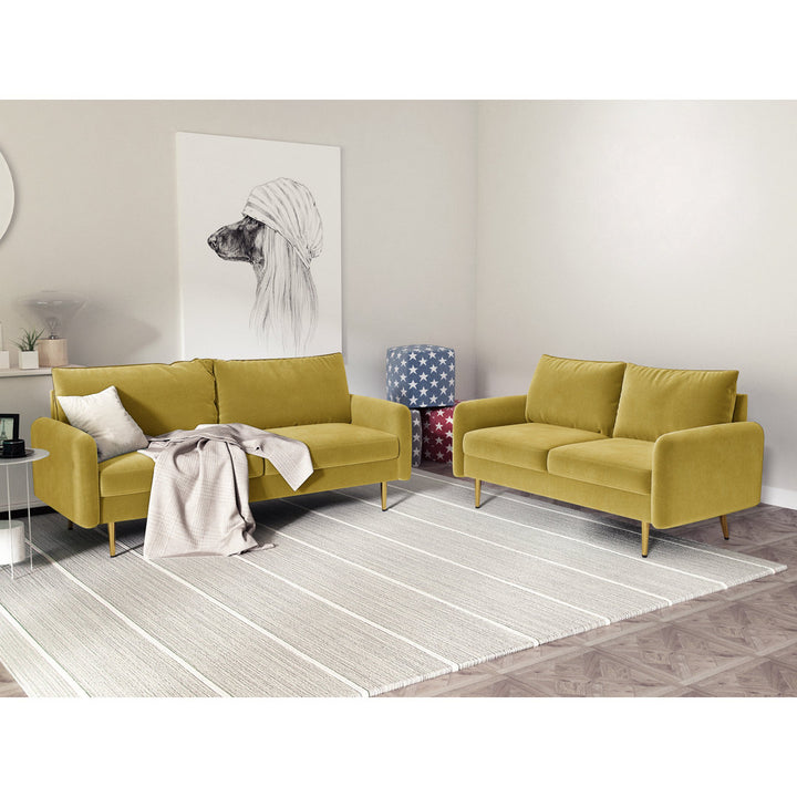 Javonta 70'' Upholstered Sofa Everly Quinn Fabric: Golden Velvet