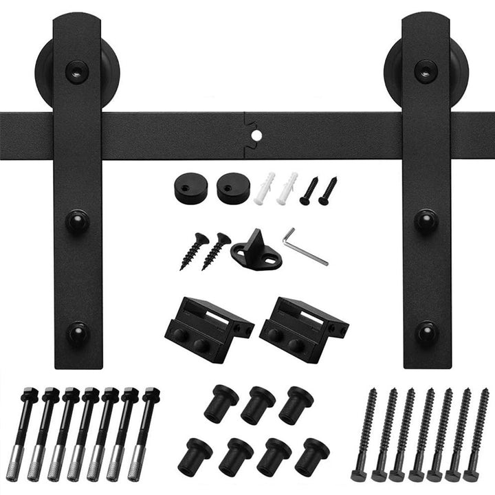 I Shape Heavy Duty Standard Single Track Barn Door Hardware Kit 156 in. Track Length HomLux