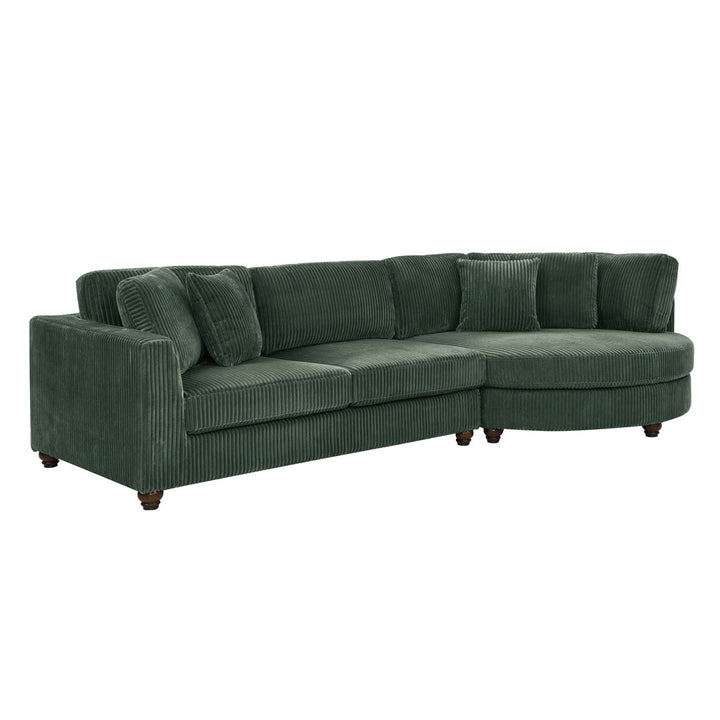 Atossa 123.5" Wide Sofa & Chaise Wade Logan® Upholstery Color: Dark Green Orientation: Right Hand Facing