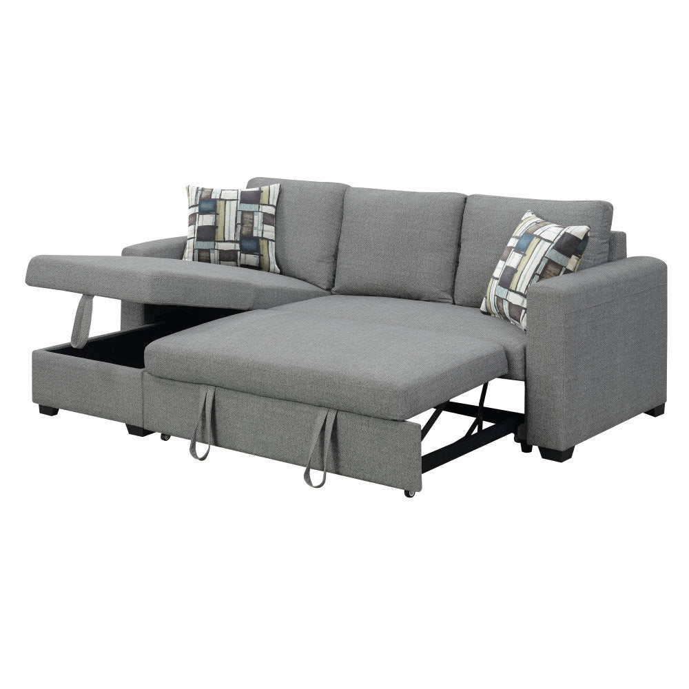 Hendrick 88.6" Wide Reversible Sleeper Sofa & Chaise Hashtag Home Fabric: Fossil Gray