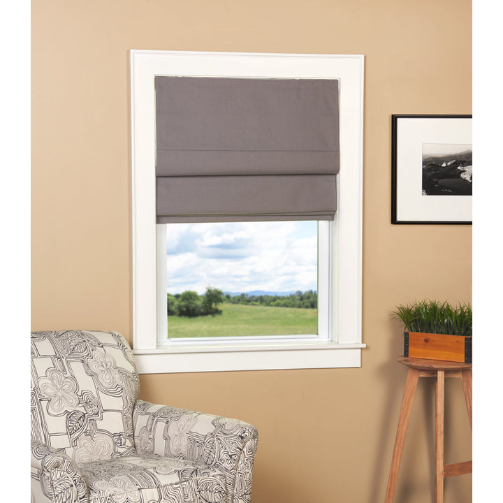 Kristers Kilby Blackout Roman Shade Red Barrel Studio® Length: 63"L, Width: 40"W, Finish: Stone Gray