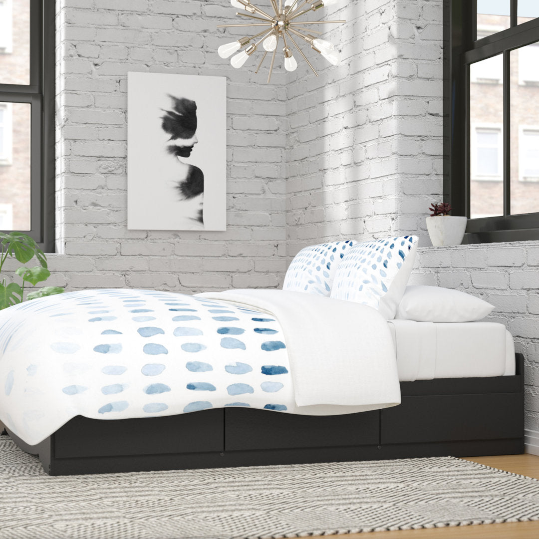 Keionna Mate's Platform Storage Bed with 6 Drawers Latitude Run® Color: Black Size: King